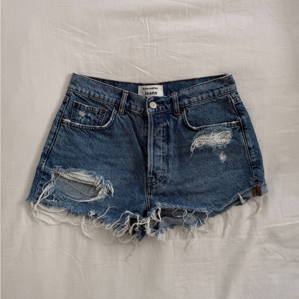 Reformation denim shorts